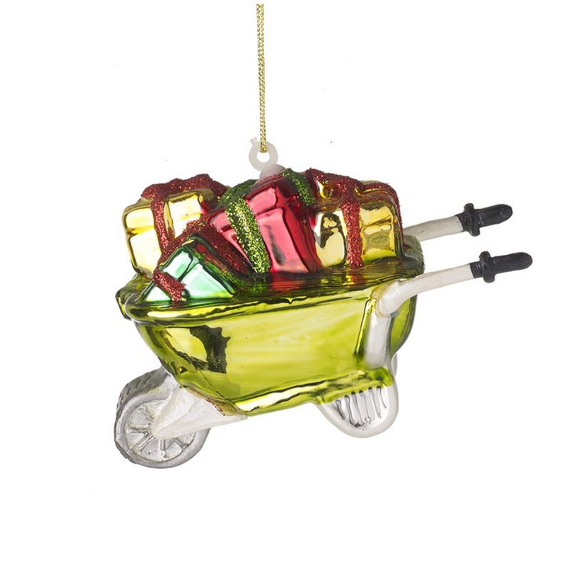 Glass Wheelbarrow Decoration