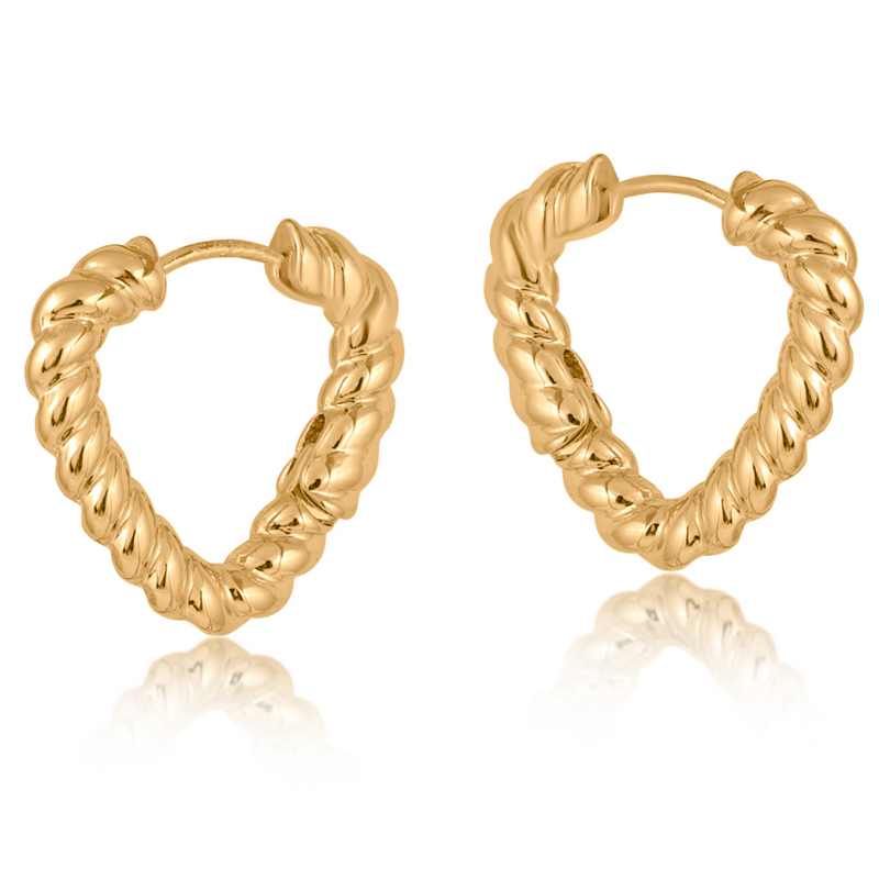 Freya Rope Heart Hoop Earrings