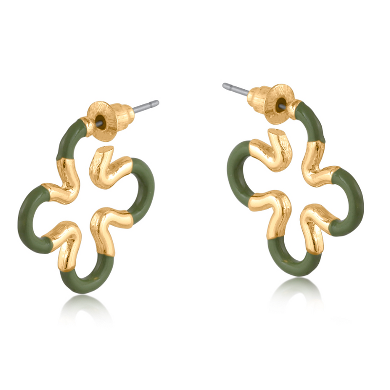 Sophia Squiggle Two Tone Enamelled Earrings