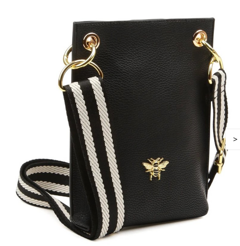 Alice Wheeler Black Primrose Phone Cross Body Bag