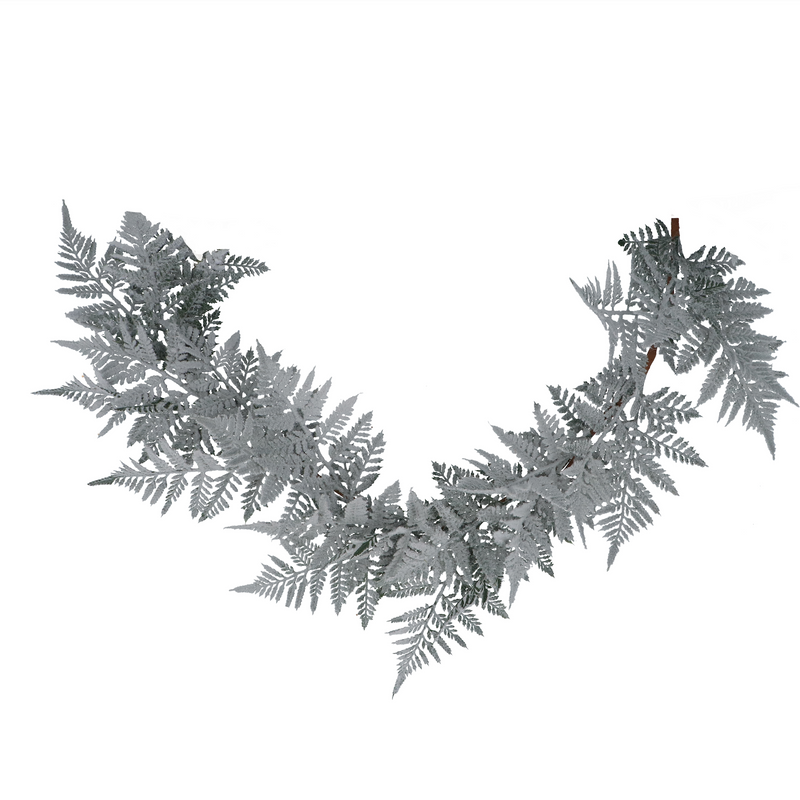 Frosted Flock Fern Garland