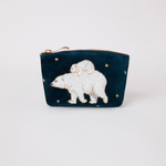 Elizabeth Scarlett Polar Bear Ink Blue Velvet Bags