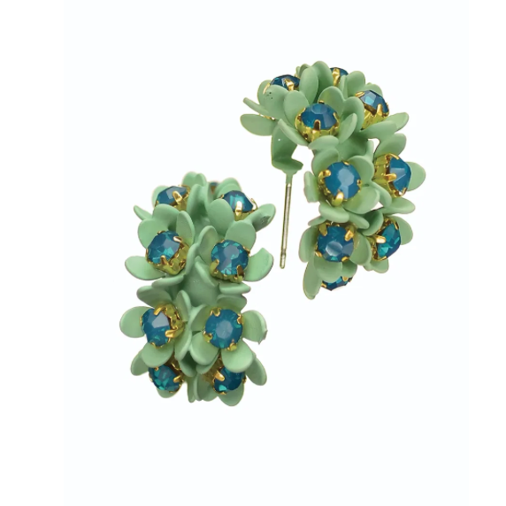 Vintage Style Demi Loop of Buds Earrings