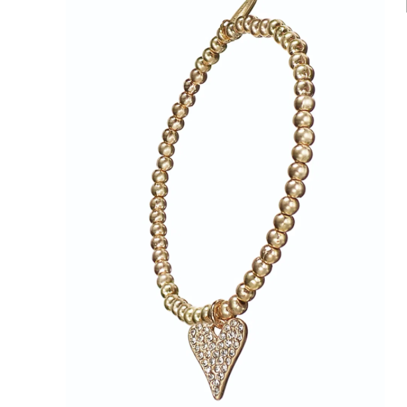 Crystal Encrusted Hear Drop Bracelet