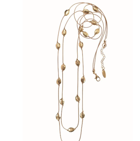 Double Line  Bean Beads Necklace