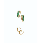 Super-Mini Baguette Gold Crystal Demi Hoops