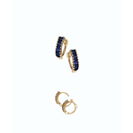 Super-Mini Baguette Gold Crystal Demi Hoops