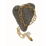 Figaro Style Chain Link Stainless Steel braclet with 18K Gold Plating