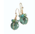 Facetted Stone Captured with crystals Earrings