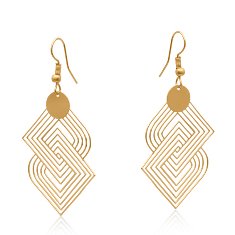 Siena Labyrinth Geometrical Dangle Earrings