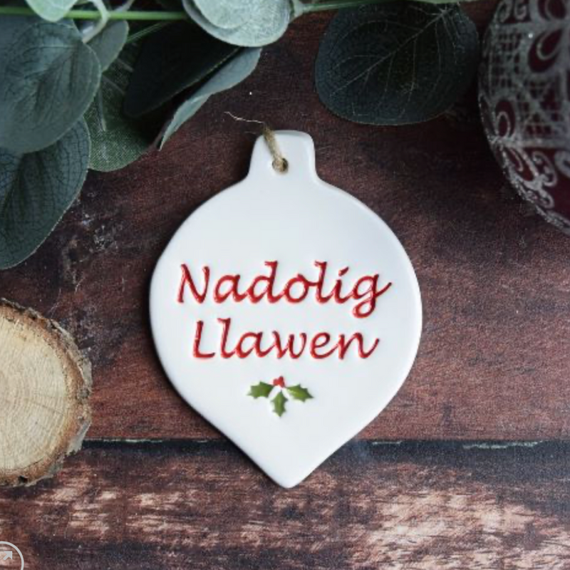Ceramic Nadolig Llawen Hangers