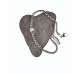 Box Chain with Solitaire Crystal