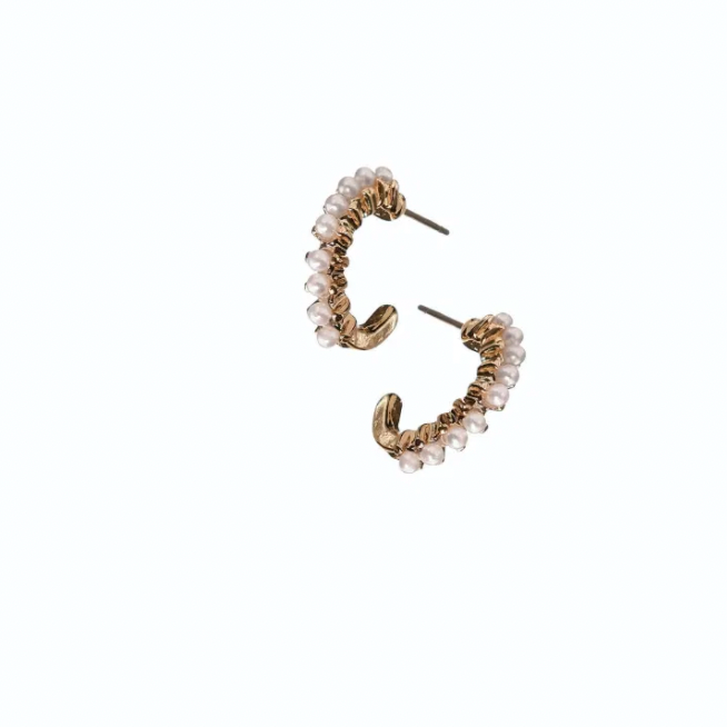 Demi Hoop Set with Faux Pearls