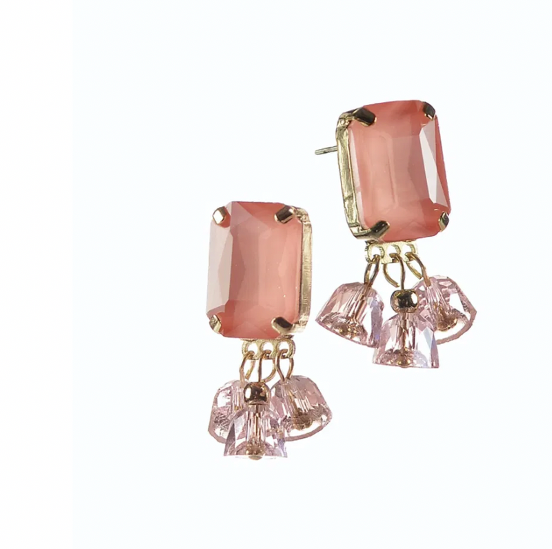 Amour Studs with Old Rose Droplets