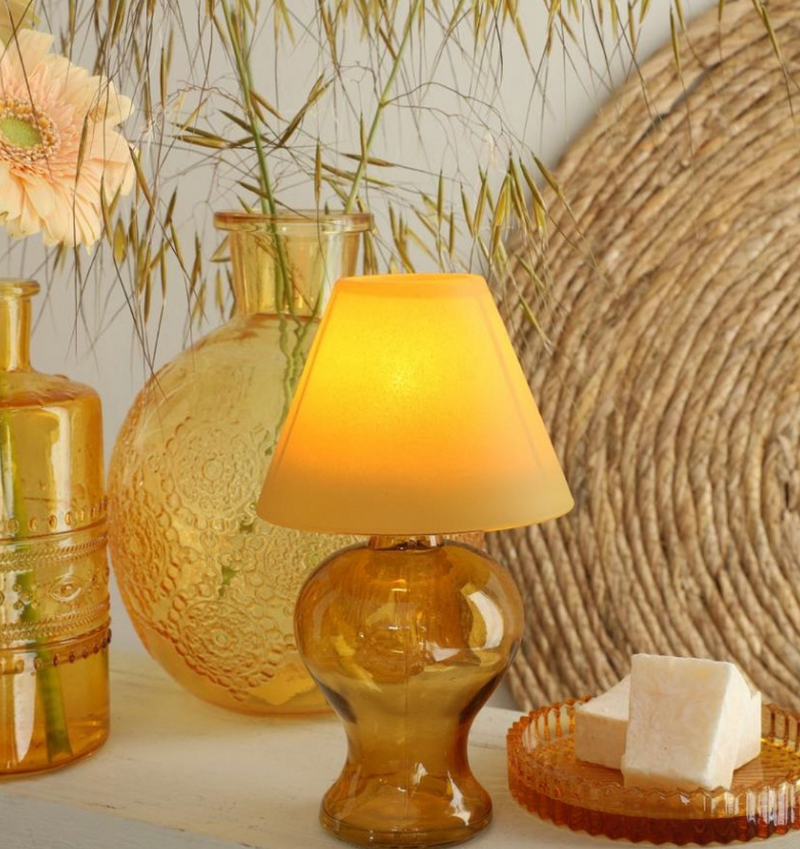 Glass Amber Tealight Lamp