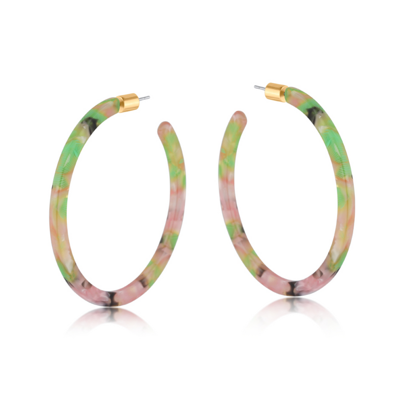 Llona Resin Skinny Earrings - Pink