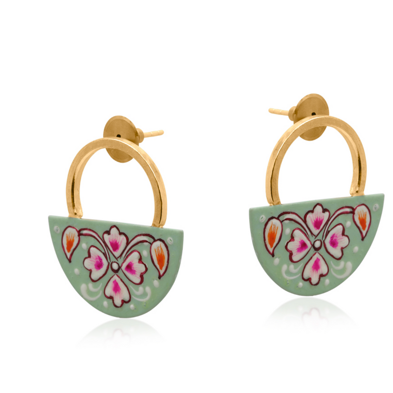 Mallika Hand Painted Artisan Earrings