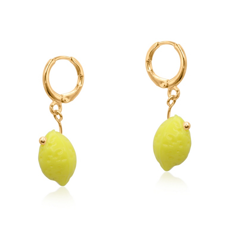 Lemon Cornucopia Petite Hoop Earrings
