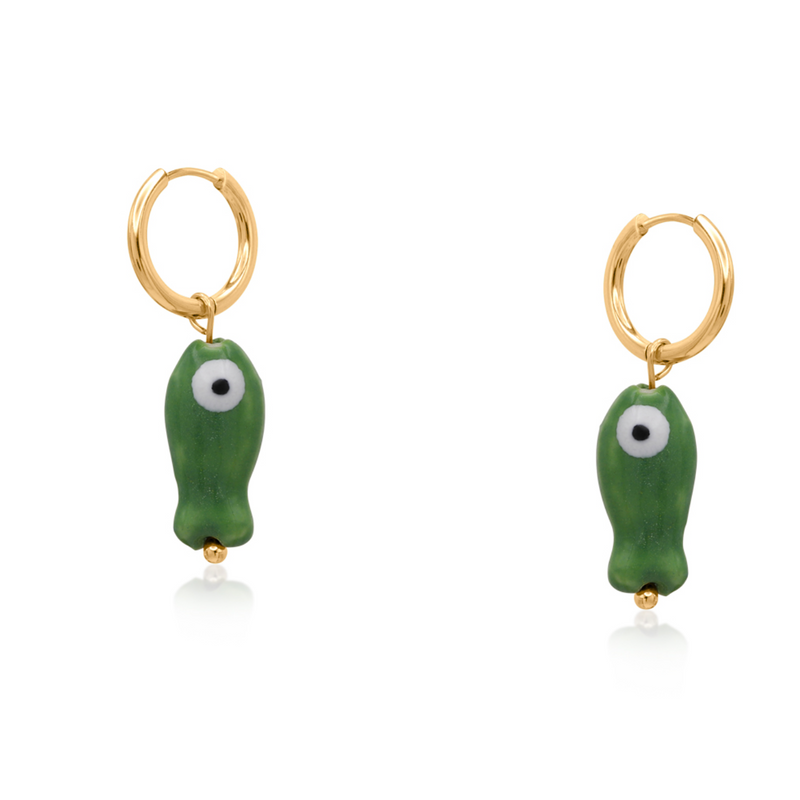Fish Ceramic Charm Petite Earrings