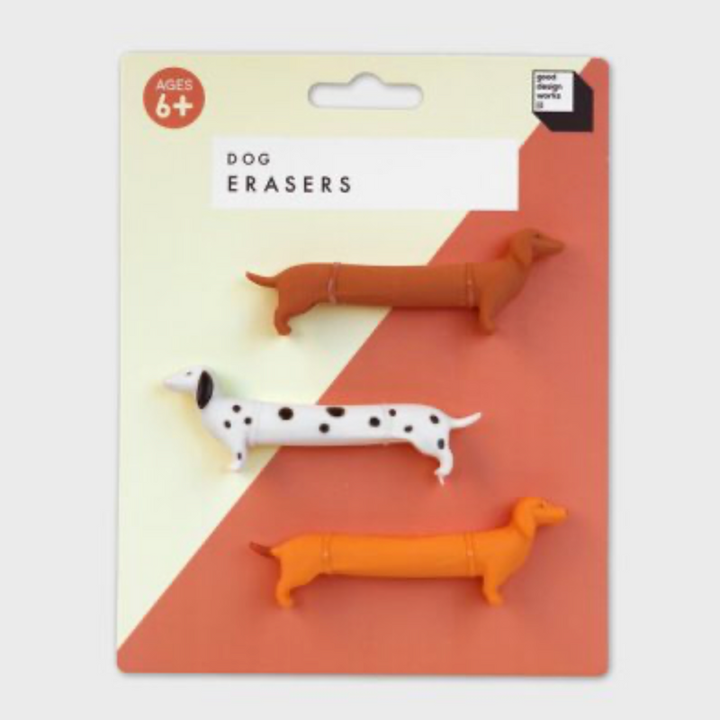 Dog Erasers Set Of 3