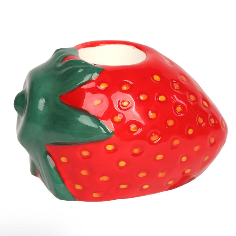BON APPETIT  CERAMIC CANDLE HOLDER  STRAWBERRY