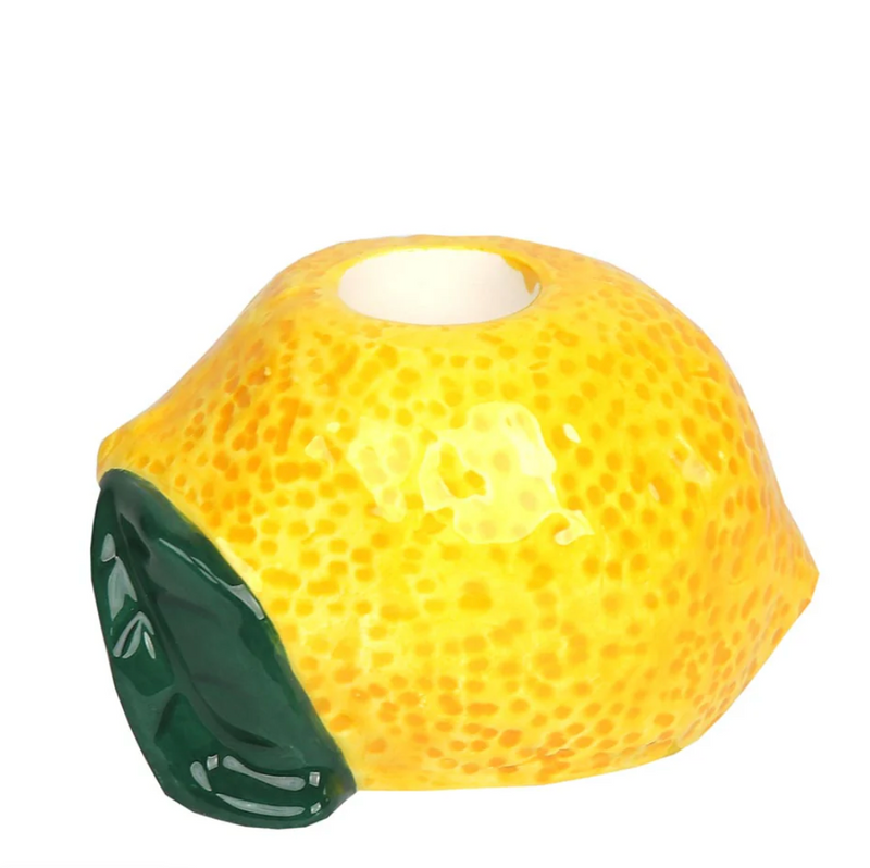 BON APPETIT  CERAMIC CANDLE HOLDER  LEMON