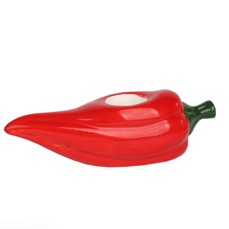 BON APPETIT  CERAMIC CANDLE HOLDER  CHILLI
