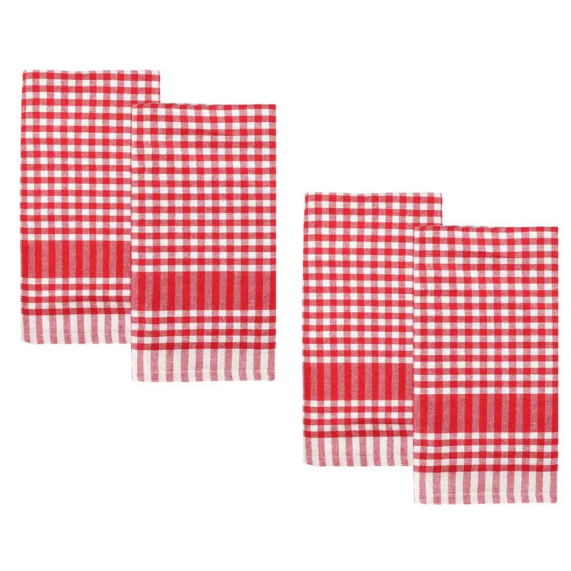 GINGHAM  FABRIC NAPKINS  RED  45 X 45CM