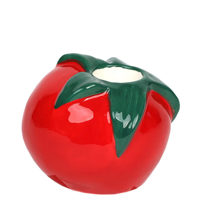 BON APPETIT  CERAMIC CANDLE HOLDER  TOMATO