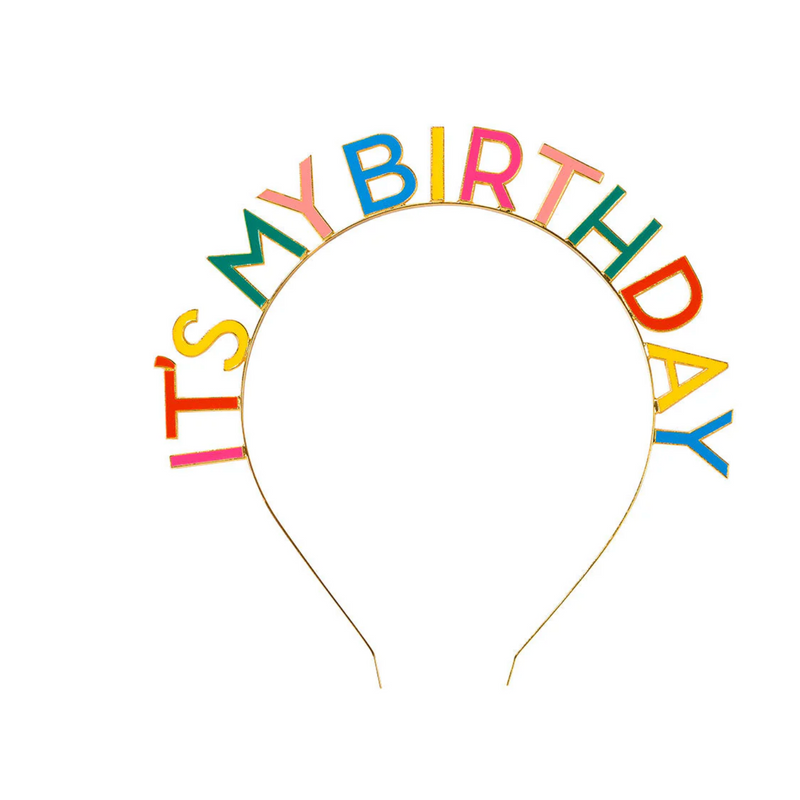 RAINBOW 'IT'S MY BIRTHDAY' ALLOY HEADBAND