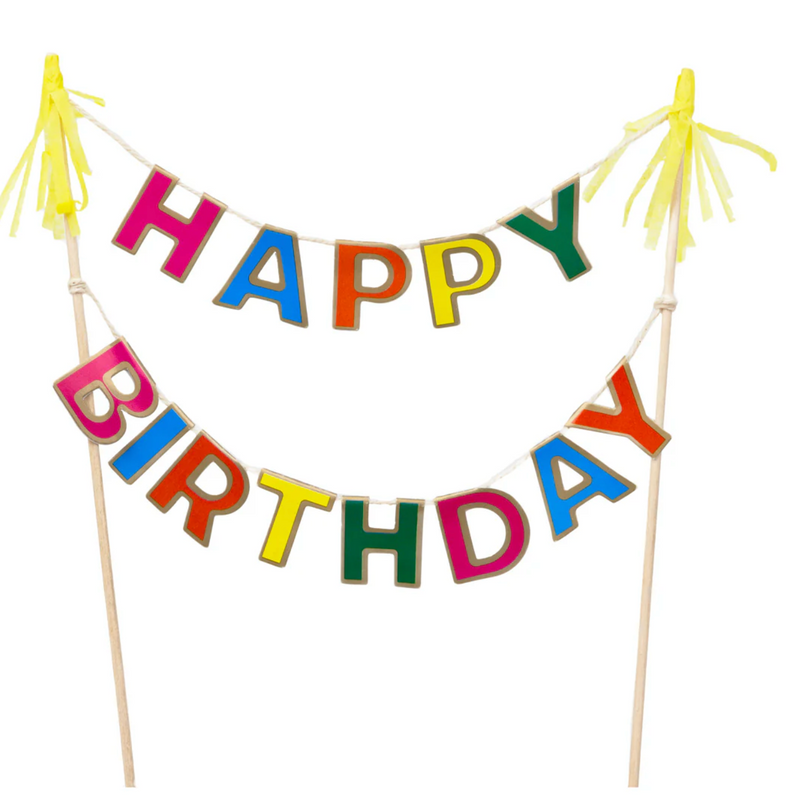 BIRTHDAY BRIGHTS CAKE TOPPER  18CM  1PK  FSC
