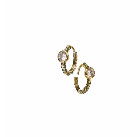 Solitaire Crystal Micro Hoop