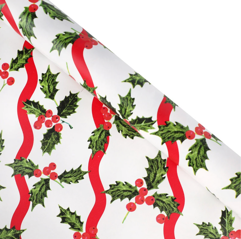 Botanical Holly Gift Wrap Roll