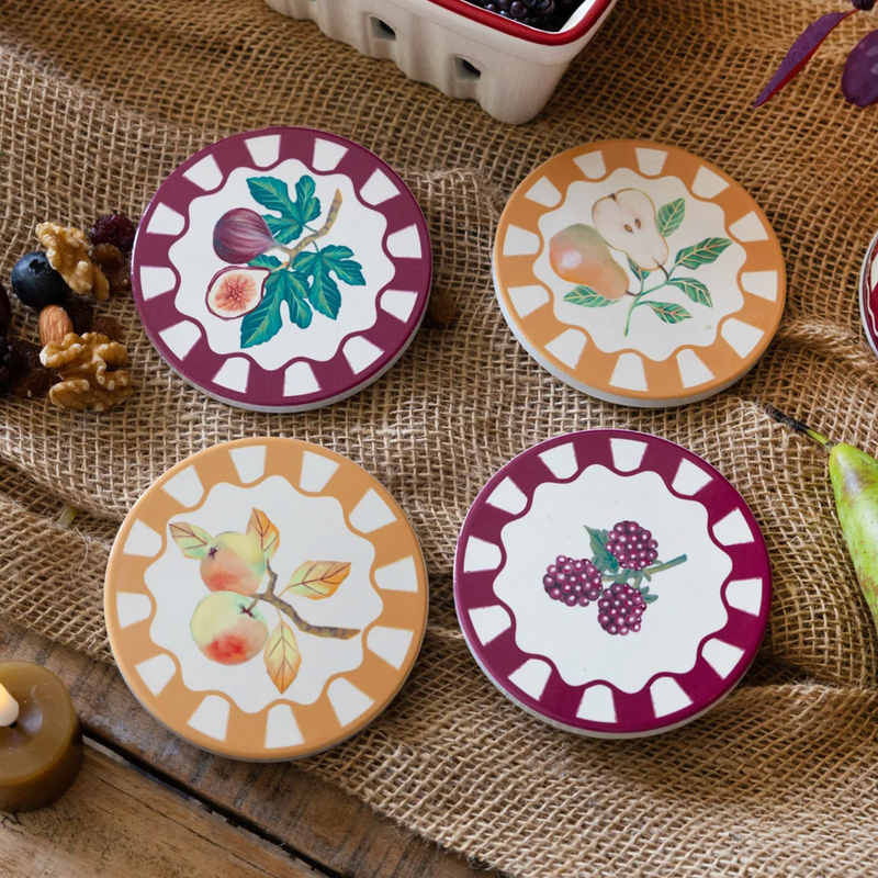 Autumnal Fruit Coasters