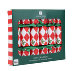 Holly Red & White Harlequin Mini Christmas Crackers