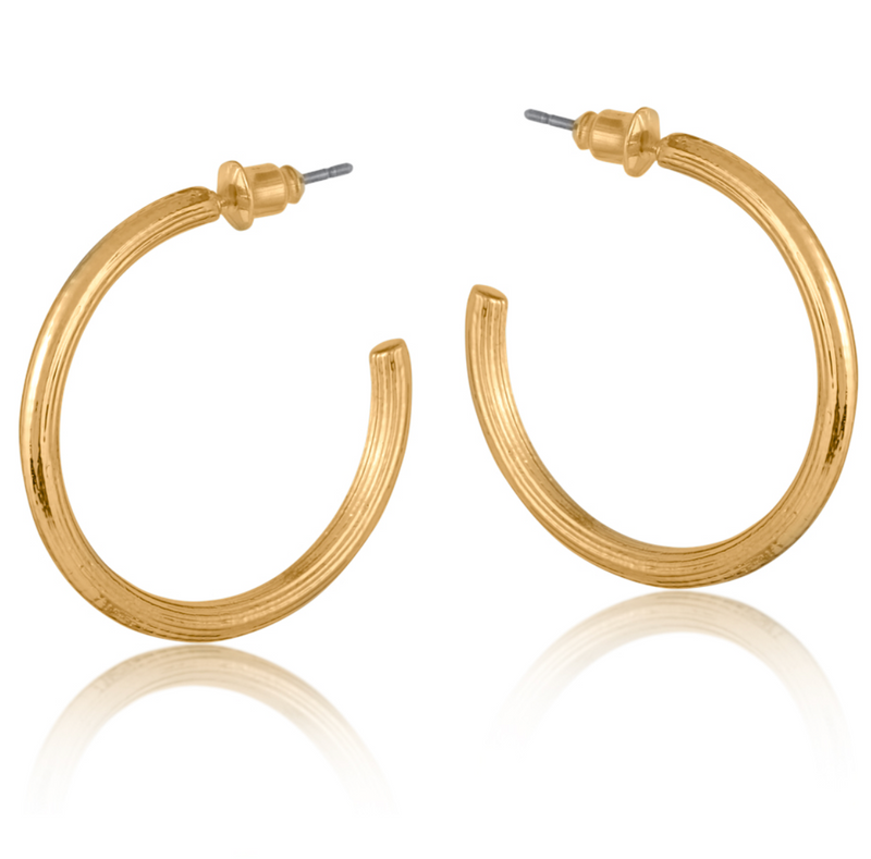 Anthonia Halo Medium Plated Hoop Earrings