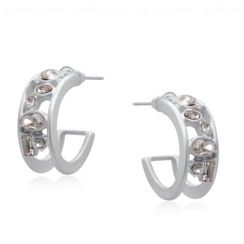 Cerenity Matte Petite Hoop Filigree Earrings