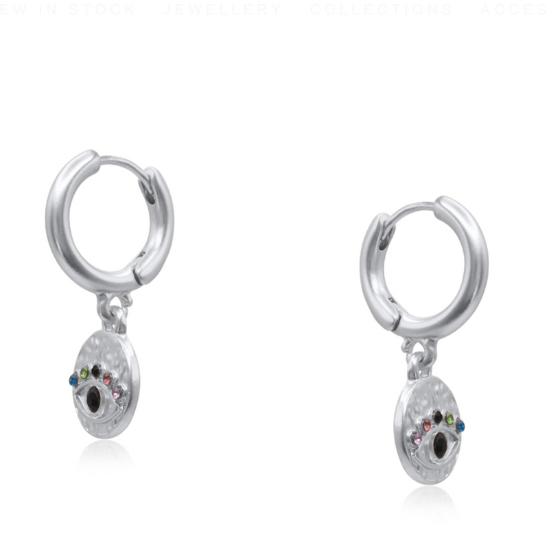 Cerenity Matte Ancient Evil Eye Petite Earrings