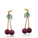 Lilly Beaded Cherry Earrings