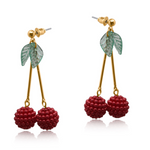 Lilly Beaded Cherry Earrings