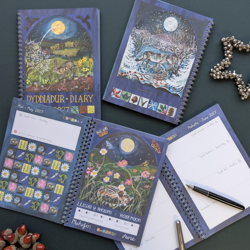 Full Moons 2027 Spiral Bound Diary – Dyddiadur