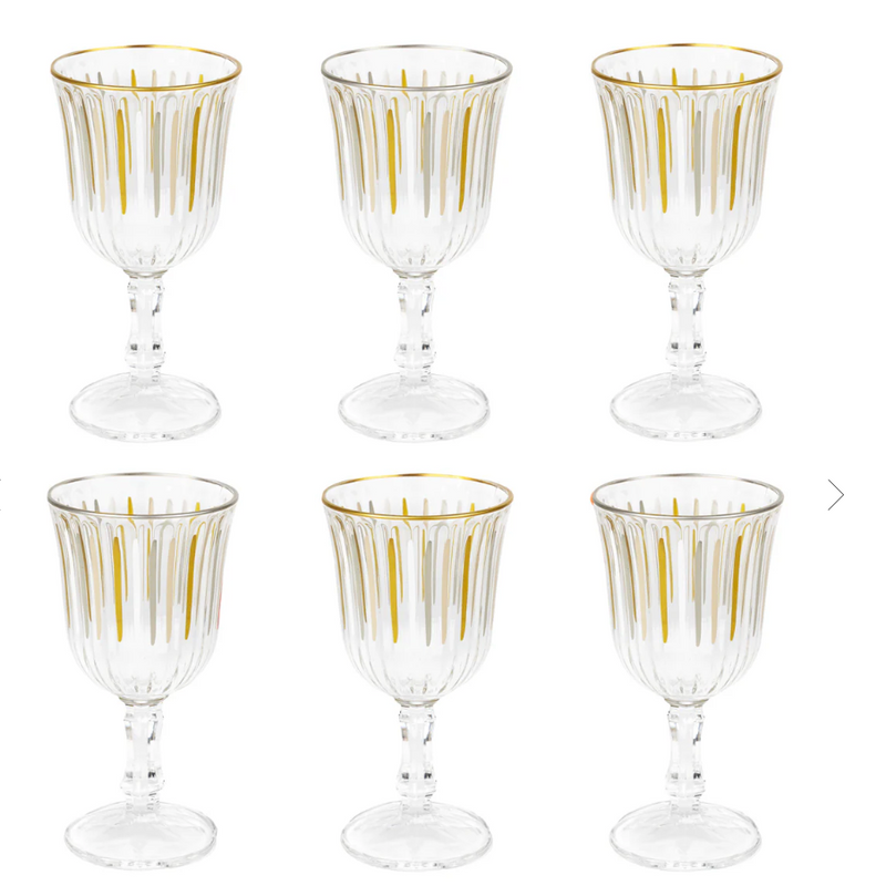 Talking Tables White and Gold Glassware