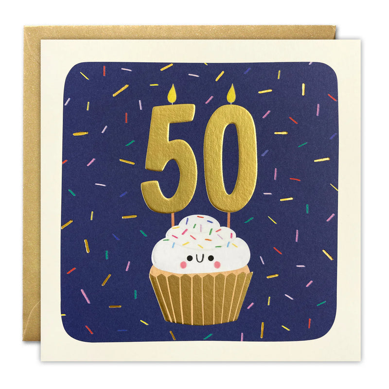 James Ellis Age 50 Cupcake Card