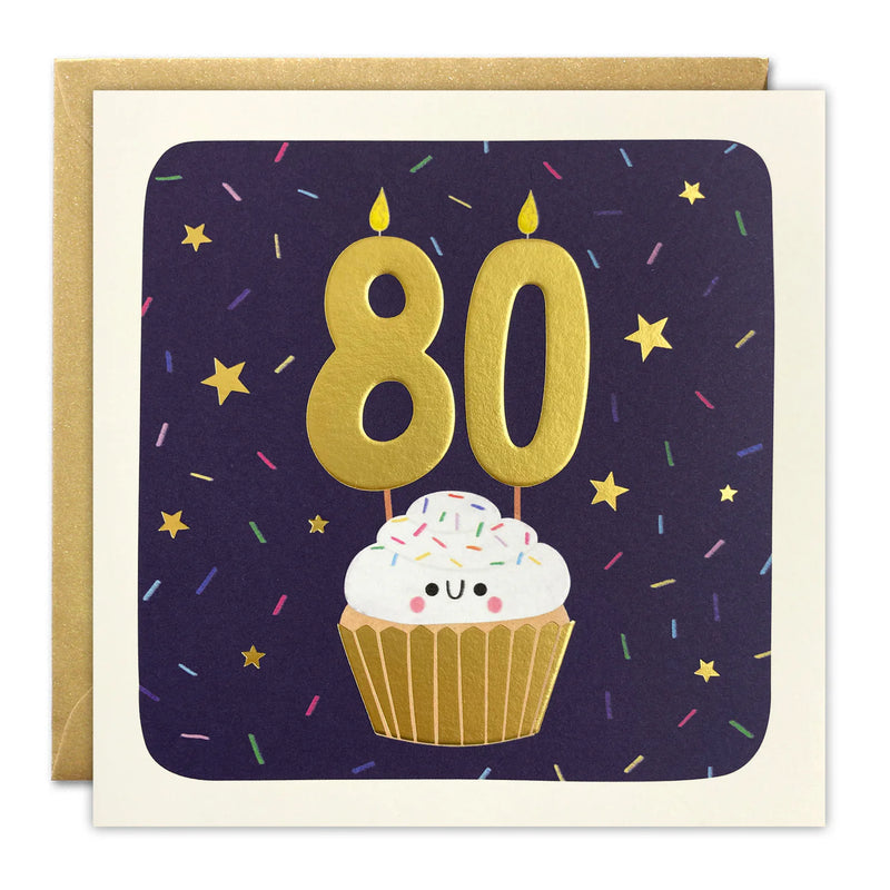 James Ellis Age 80 Cupcake Card