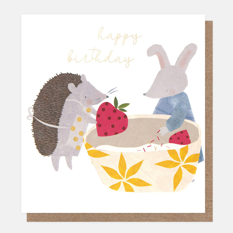 HAPPY BIRTHDAY HEDGEHOG & RABBIT W/BAKING BOWL