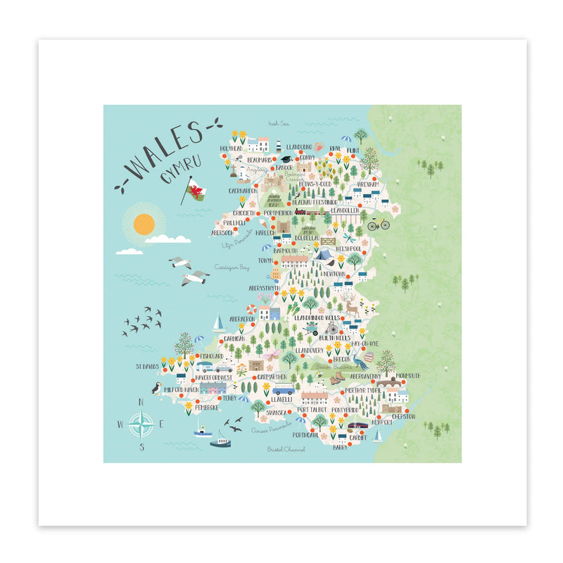 Map of Wales Print