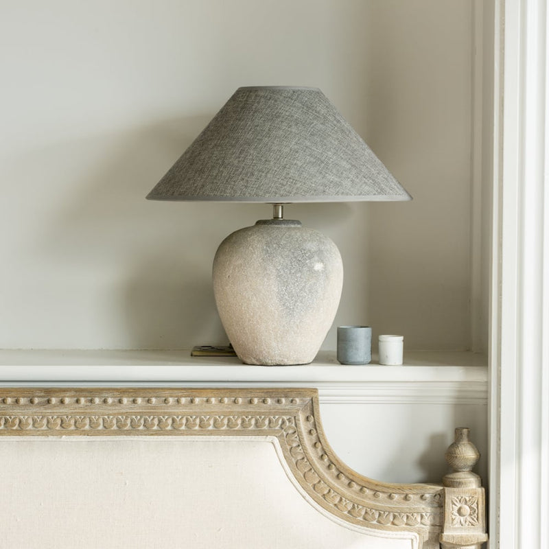 Nero Ceramic Lamp with Dark Grey Shade