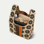 Floral Knitted Reusable Market Bag-Tote Bag-Giftable