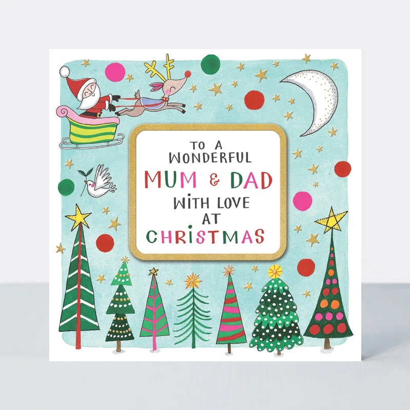 Christmas Rhubarb - Wonderful Mum & Dad/Santa & Trees