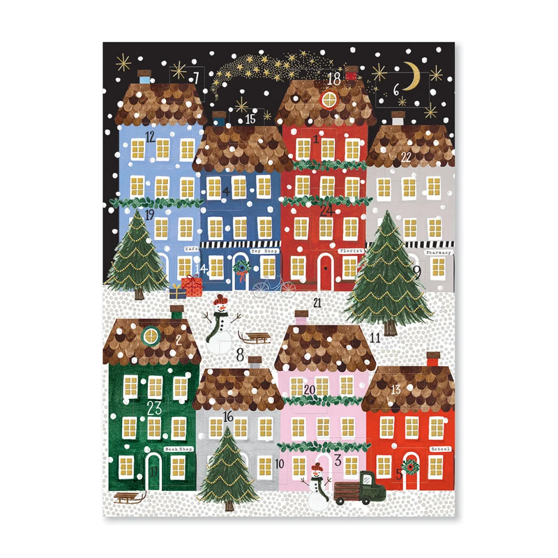 Advent Calendar - Snowy Christmas Village (foiled)